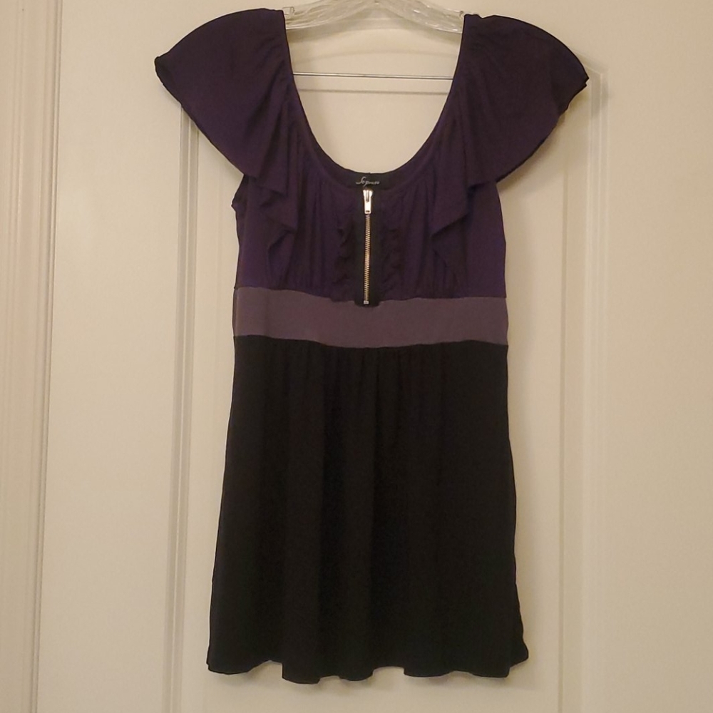 Purple and black dressy top
